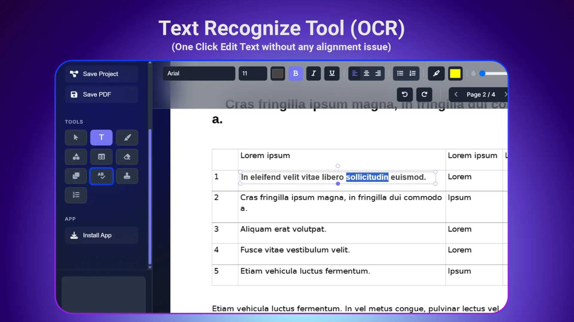 Quick Edit PDF dashboard preview